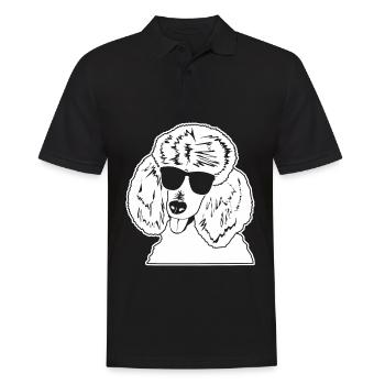 Poodle with sunglasses - Men's Polo Shirt - black - Front - Kai (181cm)