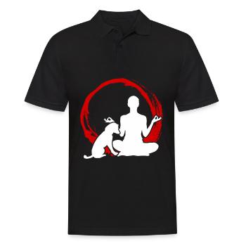 Chiens de méditation de chien de yoga - Polo Homme - noir - Devant - Kai (181cm)