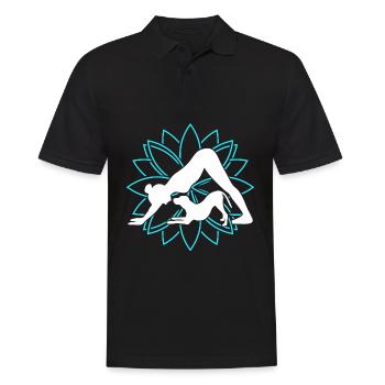 Yoga Chien Méditation Chien Fleur de Lotus - Polo Homme - noir - Devant - Kai (181cm)