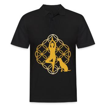 Yoga with dog Meditation Yoga exercise - Men's Polo Shirt - black - Front - Kai (181cm)