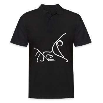 Hunde Yoga mit Hund - Männer Poloshirt - Schwarz - Vorne - Kai (181cm)