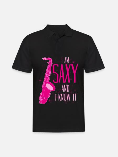 Saxophone Joke Saxy Jazz Saxophone - Men's Polo Shirt - black