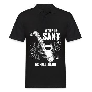 Saxophoniste Jazz Musique Saxophones Saxy - Polo Homme - noir - Devant - Kai (181cm)