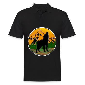 Wolf Wald Natur Outdoor Tierschutz Wölfe - Männer Poloshirt - Schwarz - Vorne - Kai (181cm)