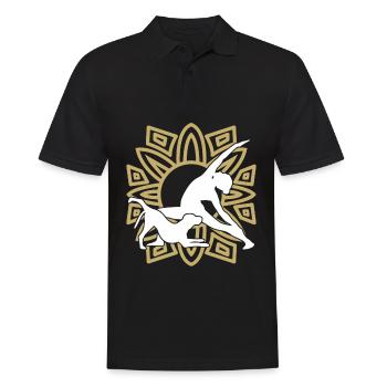 Chien Yoga Chien Méditation Yoga Exercice - Polo Homme - noir - Devant - Kai (181cm)