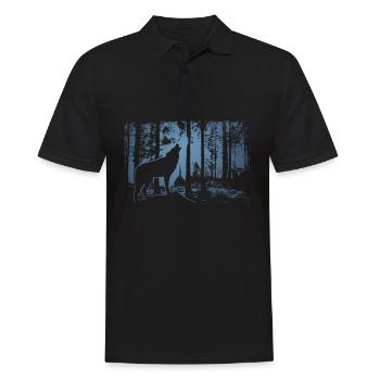 Wolf Forest Wolves Nature Outdoor - Polo Homme - noir - Devant - Kai (181cm)