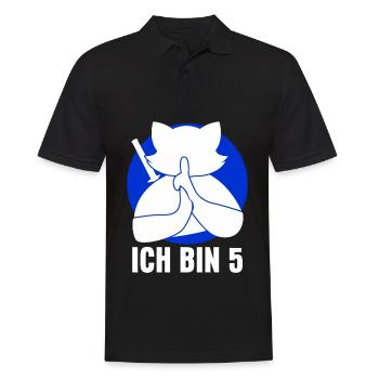 Ninja Katze Fünf Jahre zum 5. Geburtstag - Männer Poloshirt - Schwarz - Vorne - Kai (181cm)