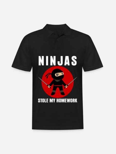 Ninja Homework School Ninjas - Men's Polo Shirt - black
