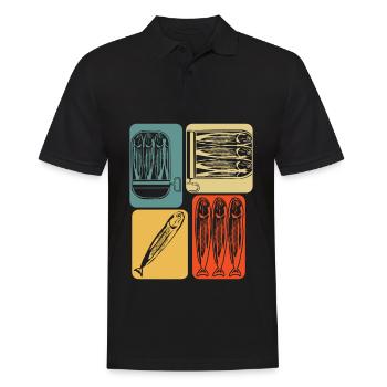 Sardine Herring Retro Sardines Herring - Men's Polo Shirt - black - Front - Kai (181cm)
