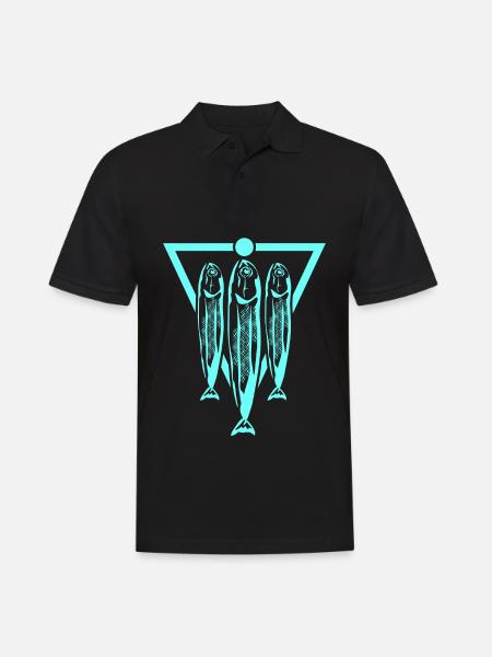 Sardine Hering Angeln Sardinen Heringe - Männer Poloshirt - Schwarz