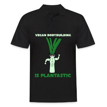 Vegan Bodybuilding Leek Vegan - Men's Polo Shirt - black - Front - Kai (181cm)