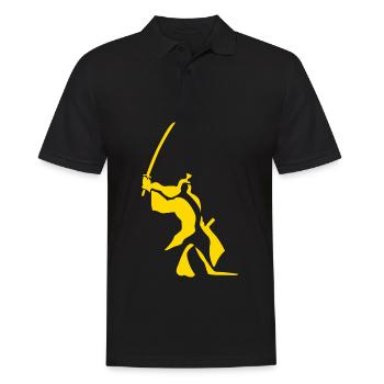 Katana - Männer Poloshirt - Schwarz - Vorne - Kai (181cm)