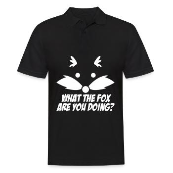 What the Fox? - Männer Poloshirt - Schwarz - Vorne - Kai (181cm)