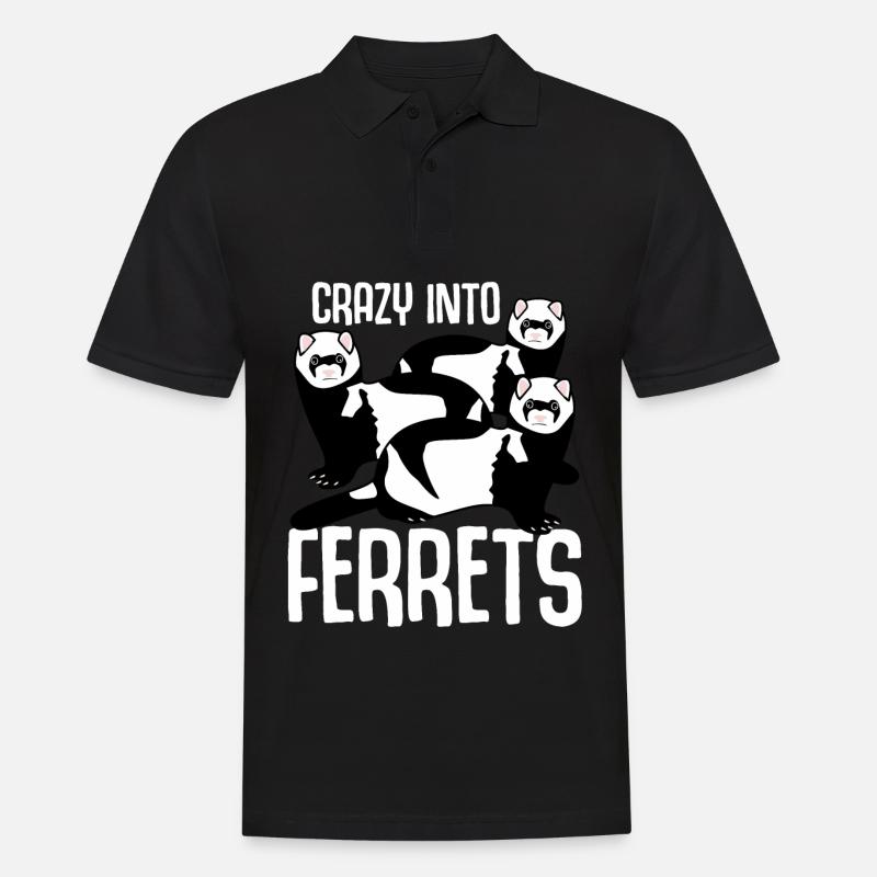 Crazy into Ferrets - Männer Poloshirt - Schwarz