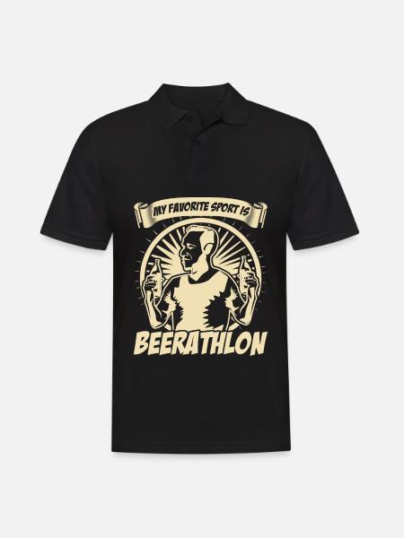 Drinking beer - Men's Polo Shirt - black