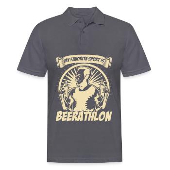Bier Saufen - Männer Poloshirt - Anthrazit - Vorne - Nico (186cm)