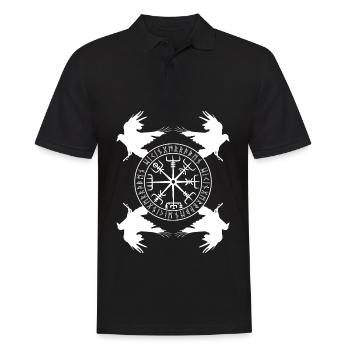 Vegvisir Raven Odhin Valhalla Vikings - Men's Polo Shirt - black - Front - Kai (181cm)