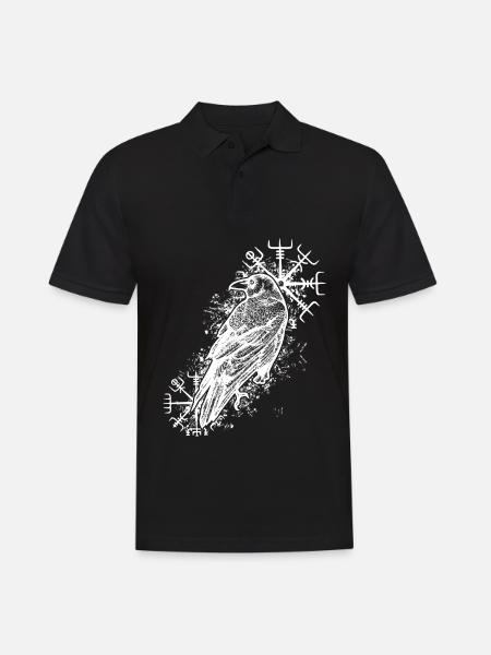 Raven Valhalla Viking Vegvisir - Men's Polo Shirt - black