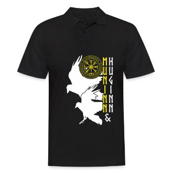 Rabe Vegvisir Wikinger Raben - Männer Poloshirt - Schwarz - Vorne - Kai (181cm)