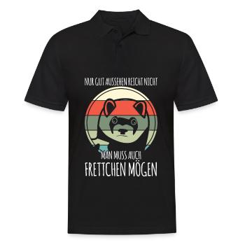 Frettchen - Männer Poloshirt - Schwarz - Vorne - Kai (181cm)
