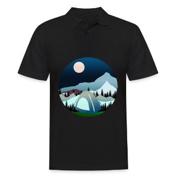 Hiking Camping Mountaineering Trekking - Men's Polo Shirt - black - Front - Kai (181cm)