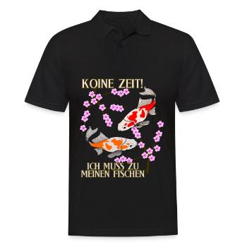 Koi Keine Zeit Kois - Männer Poloshirt - Schwarz - Vorne - Kai (181cm)