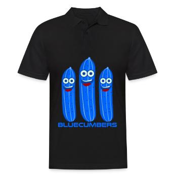 Blaue Gurken Bluecumbers Gurke - Männer Poloshirt - Schwarz - Vorne - Kai (181cm)