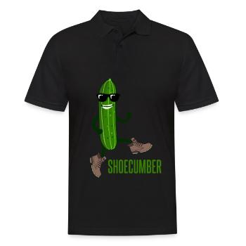 Gurke mit Schuhen Shoecumber Gurken - Männer Poloshirt - Schwarz - Vorne - Kai (181cm)