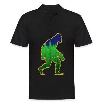 Bigfoot Forest Hiking Outdoor Hike - Men's Polo Shirt - black - Front - Kai (181cm)