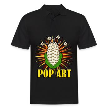 Popcorn Pop Art - Männer Poloshirt - Schwarz - Vorne - Kai (181cm)