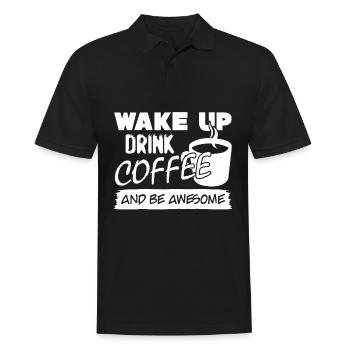 Buvez du café et soyez génial - Polo Homme - noir - Devant - Kai (181cm)