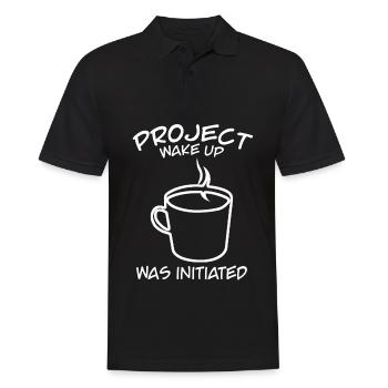 Café Bureau Matin grouch Réveil - Polo Homme - noir - Devant - Kai (181cm)