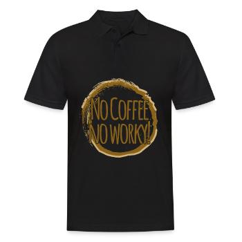 Coffee Work Office Tired Coffee Stain - Men's Polo Shirt - black - Front - Kai (181cm)
