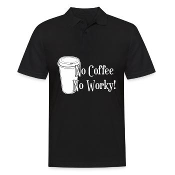 Coffee and work - Men's Polo Shirt - black - Front - Kai (181cm)
