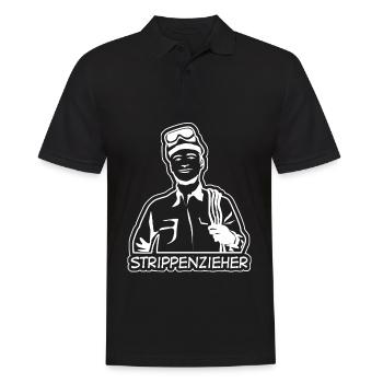 Elektriker Elektroniker Elektromeister - Männer Poloshirt - Schwarz - Vorne - Kai (181cm)