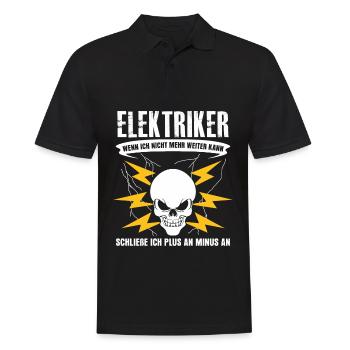 Elektriker Elektromeister Elektroniker - Männer Poloshirt - Schwarz - Vorne - Kai (181cm)