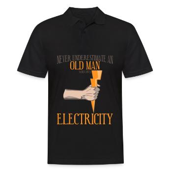 Elektriker Elektroniker Elektrotechnik - Männer Poloshirt - Schwarz - Vorne - Kai (181cm)