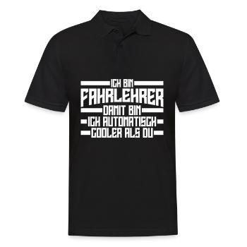 Fahrlehrer Fahrschule Fahrschullehrer - Männer Poloshirt - Schwarz - Vorne - Kai (181cm)