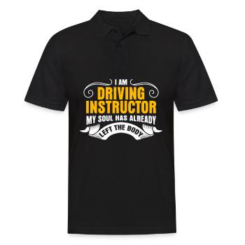 Driving Instructor Fahrschule - Männer Poloshirt - Schwarz - Vorne - Kai (181cm)