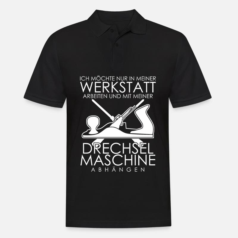Drechsler Spruch Drechseln - Männer Poloshirt - Schwarz