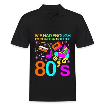 Soirée disco des années 80 années 1980 - Polo Homme - noir - Devant - Kai (181cm)