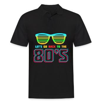 80s 1980 Party Disco Vintage 80s - Men's Polo Shirt - black - Front - Kai (181cm)