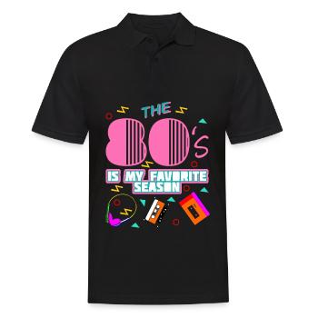 80s Party Disco 1980 80s - Men's Polo Shirt - black - Front - Kai (181cm)