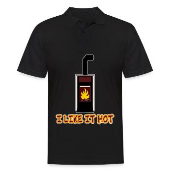 Kamin Brennholz Ofen Feuer Kaminofen - Männer Poloshirt - Schwarz - Vorne - Kai (181cm)