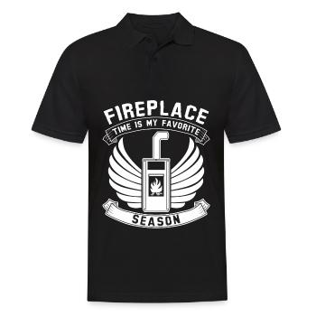 Ofen Kaminofen Brennholz Kamin - Männer Poloshirt - Schwarz - Vorne - Kai (181cm)