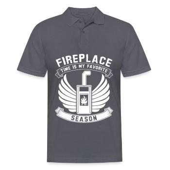 Ofen Kaminofen Brennholz Kamin - Männer Poloshirt - Anthrazit - Vorne - Nico (186cm)