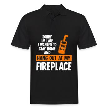 Kamin Spruch Ofen Kaminofen Brennholz - Männer Poloshirt - Schwarz - Vorne - Kai (181cm)