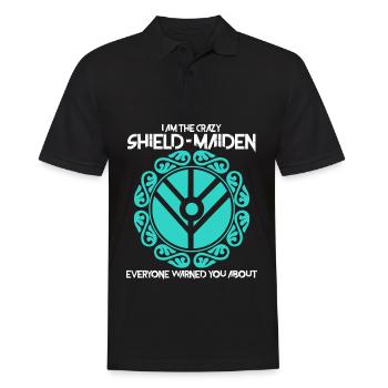 Schildmaid Saying Joke Vikings - Men's Polo Shirt - black - Front - Kai (181cm)
