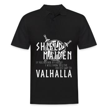 Wikinger Schildmaid - Männer Poloshirt - Schwarz - Vorne - Kai (181cm)