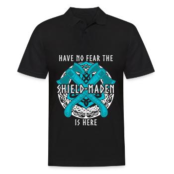 Shield-Maiden - Männer Poloshirt - Schwarz - Vorne - Kai (181cm)